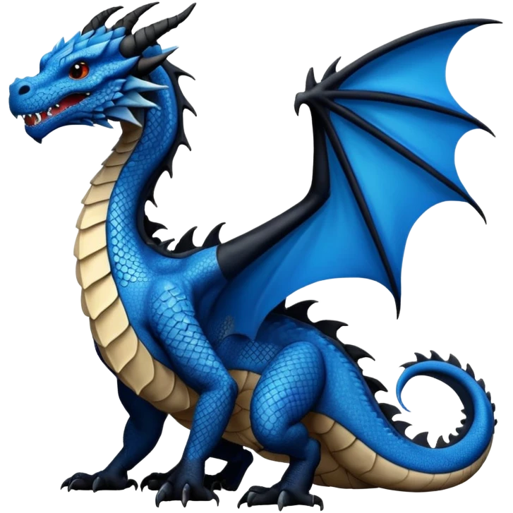 Dragon bleu et noir emoji