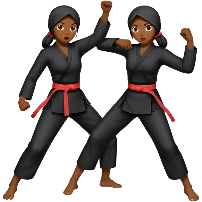 Two Indonesian Pencak silat girls in fighting position emoji