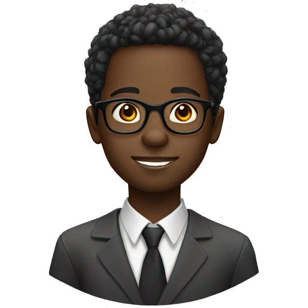 Geek african boy with glasses  emoji