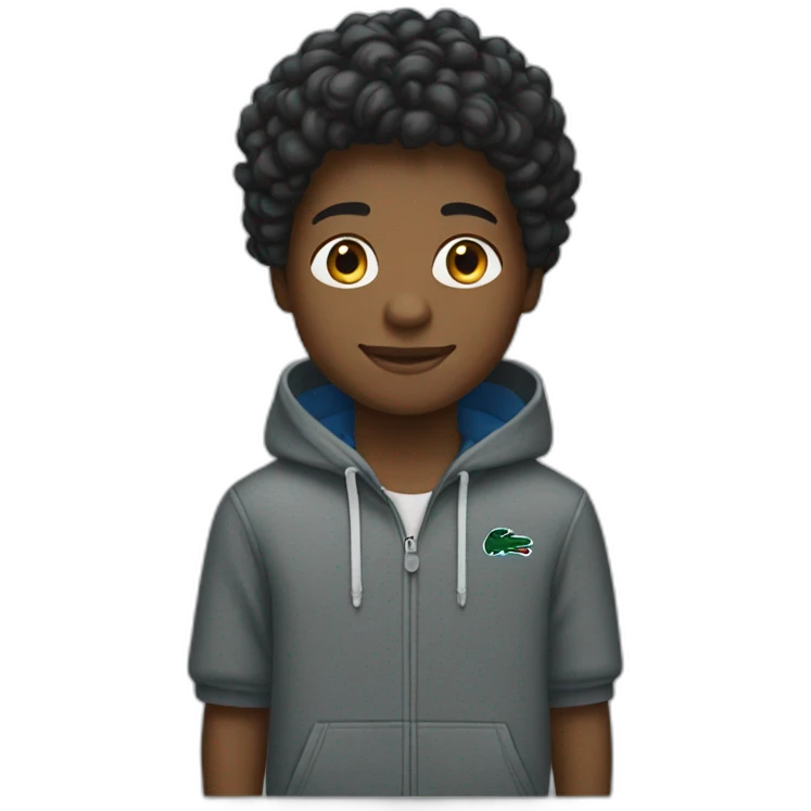 Black boy using lacoste hoodie emoji