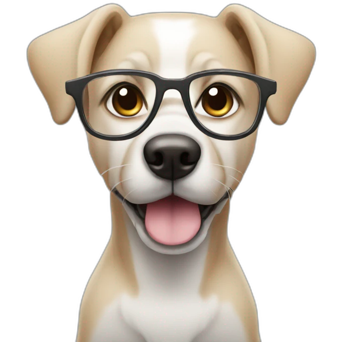 dog with glass emoji