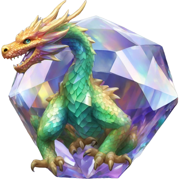 56-carat iridescent diamond crystal dragon emoji