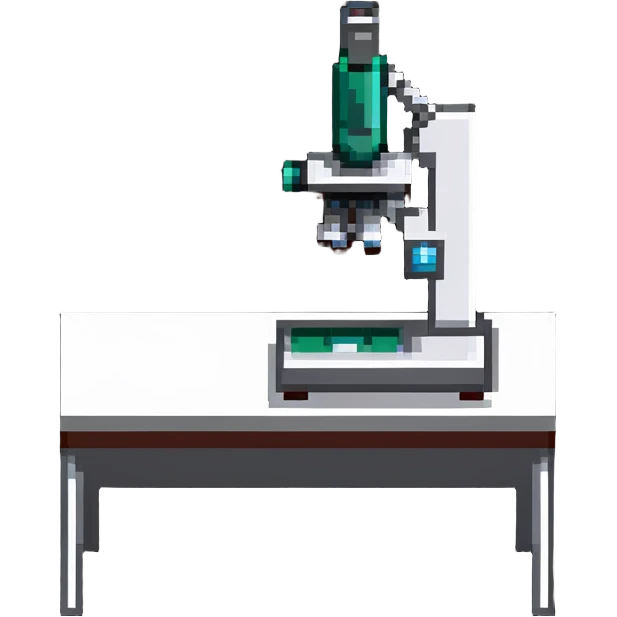 Research microscope on lab table emoji