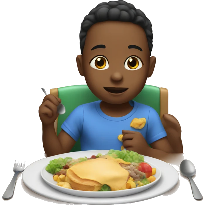 Toddler eating dinner emoji