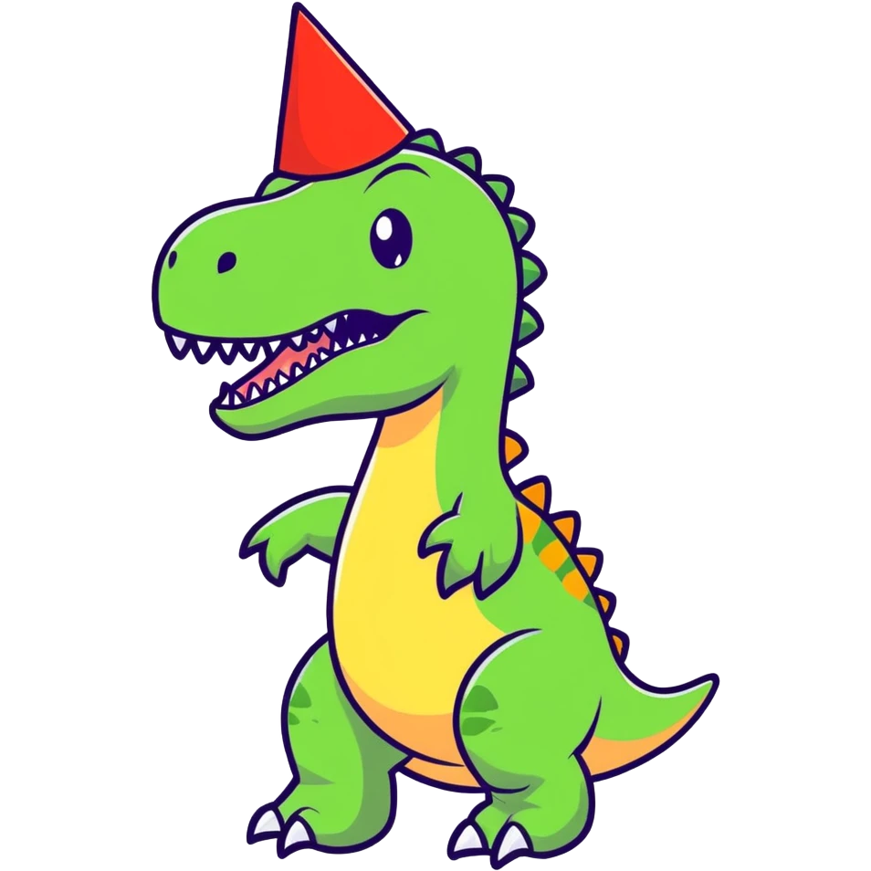 dinosaur wear a party hat emoji