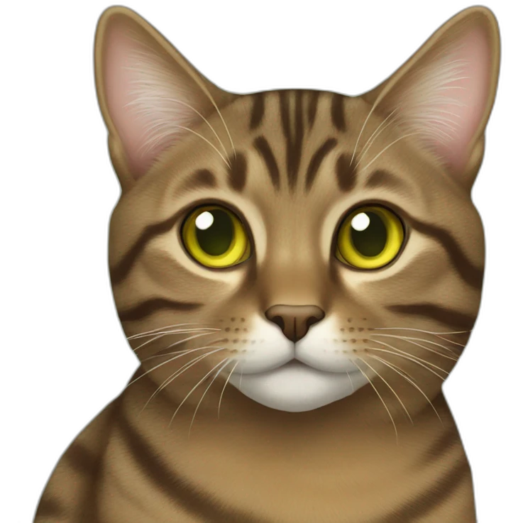 brown tabby cat with greenish yellow eyes emoji