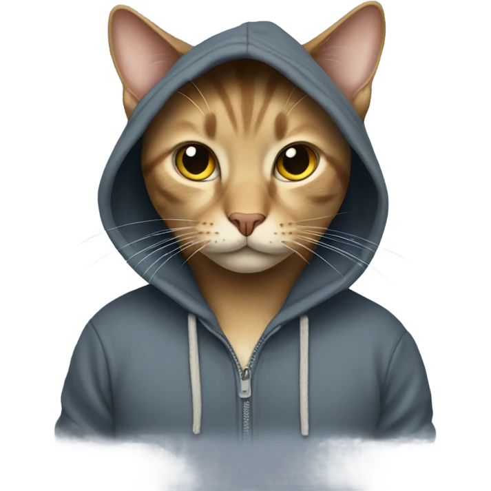 Cat wearing a hoodie emoji