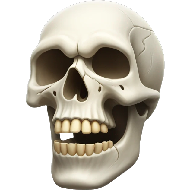 creepy super realistic skull emoji
