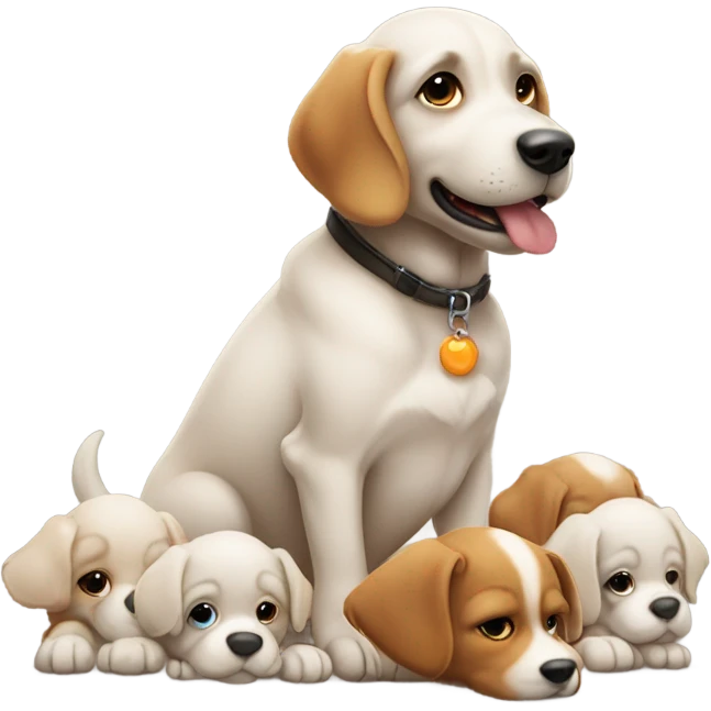 A dog teaching puppies  emoji