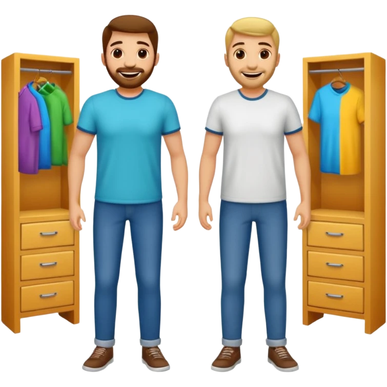dos amigos hombres que comparten alquiler  emoji