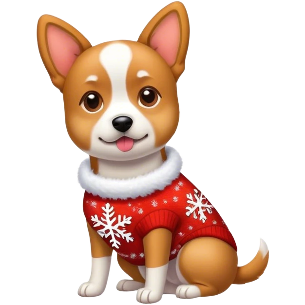 Dog wearing a Christmas sweater  emoji