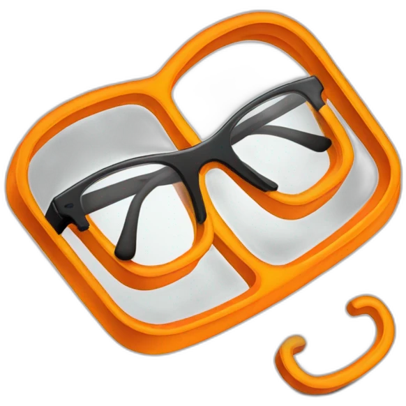 orange paper clip with sungalsses emoji