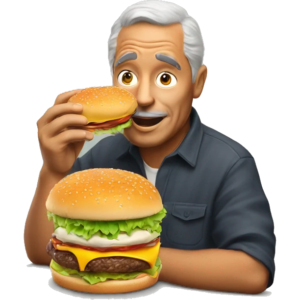 My father eating Burger’s  emoji