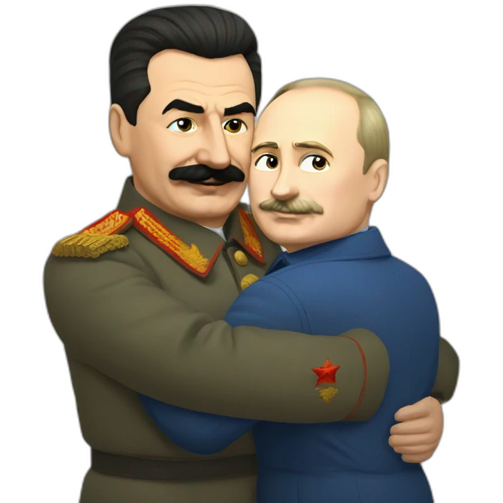 Stalin and Putin cuddling emoji
