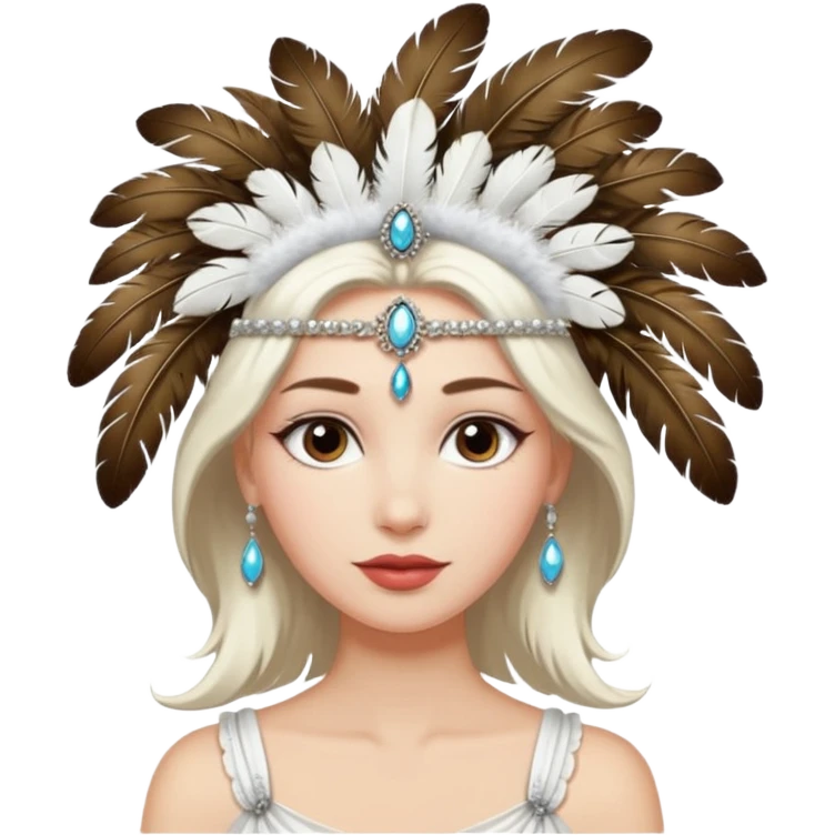 woman with a feathery hair accessory emoji