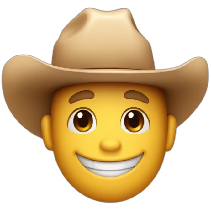 emoji whit cow boy hat and thumb up close up picture emoji