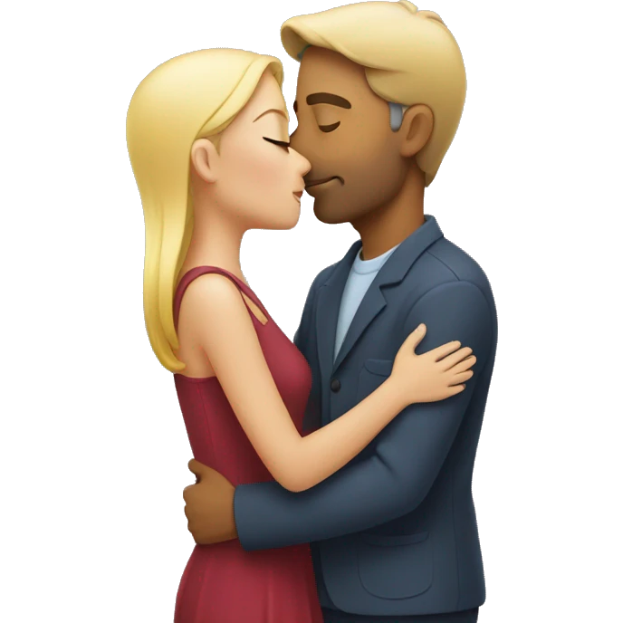 Man kissing woman emoji