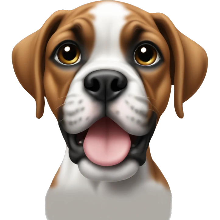 Boxer puppy on dolphin emoji