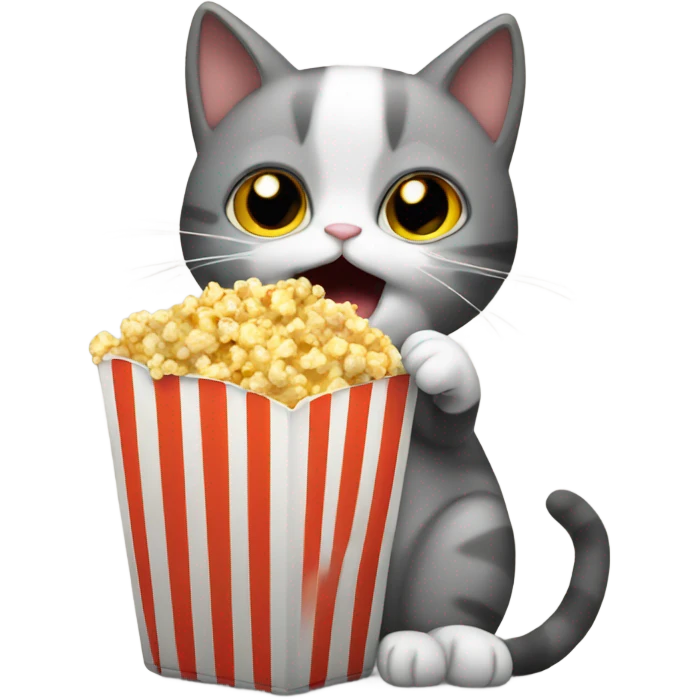 cat eating popcorn emoji