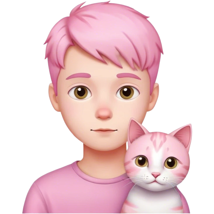 pink boy cat lovers cute emoji
