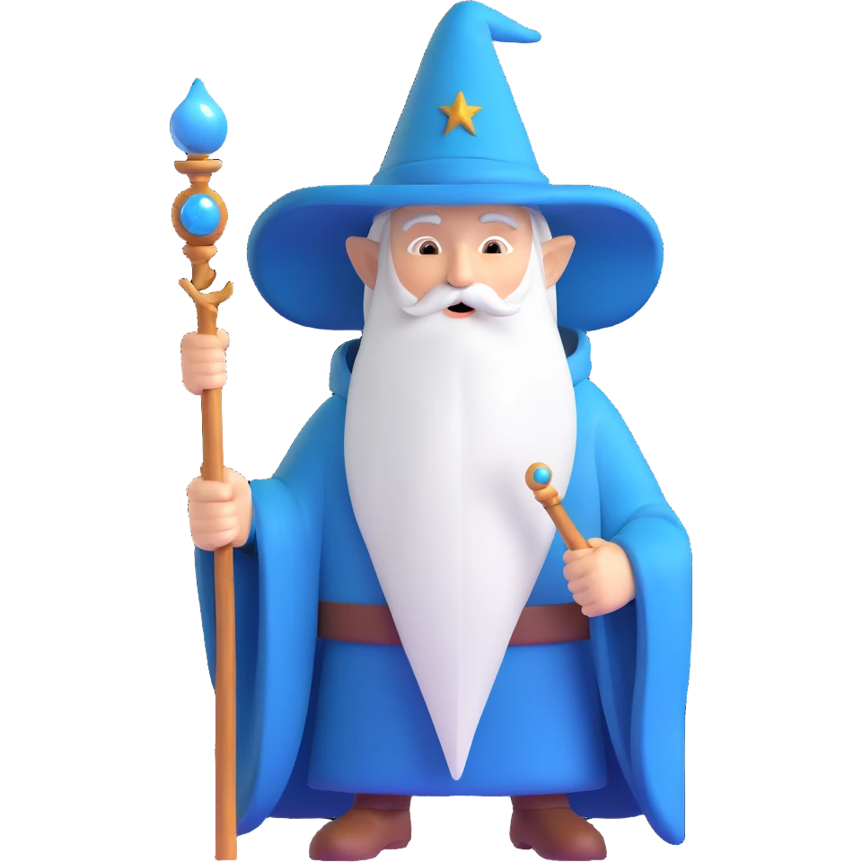 wise wizard with magical staff emoji