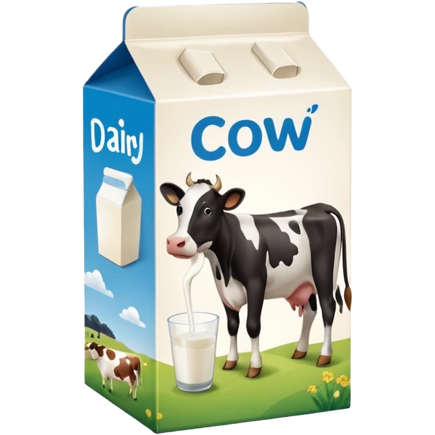 milk box with a cow on it emoji