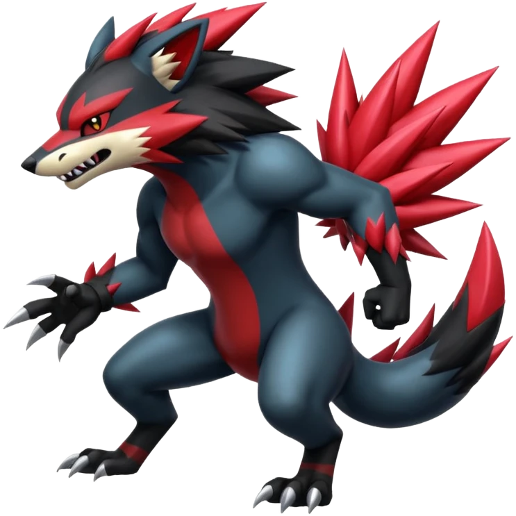 Shiny Badass cool Zeraora-Zoroark-Obstagoon-fusion emoji