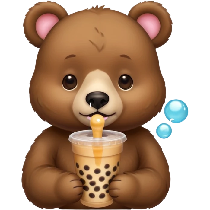 bear drinks bubble tea emoji