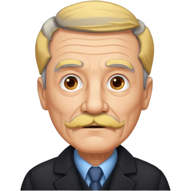 mustaches elderly man with coat emoji