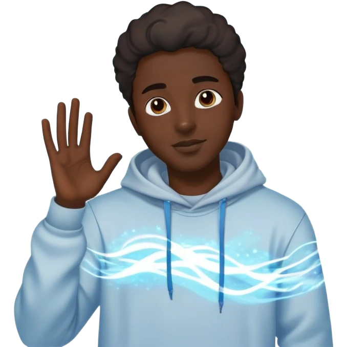 Male profile with casual streetwear clothing elements, radiating creative energy waves, ethereal style inspiration glow emoji