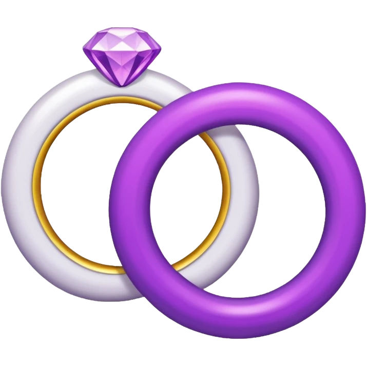 anel de casamento branco e roxo emoji