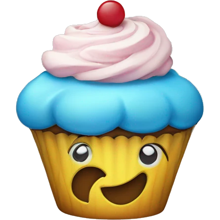 Smiley cupcake ( one just one ) emoji