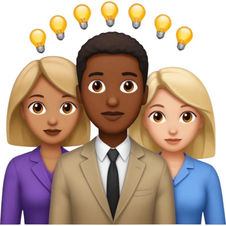 Black man with two women emoji