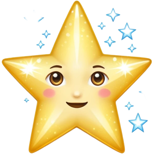 white glory star glitter emoji