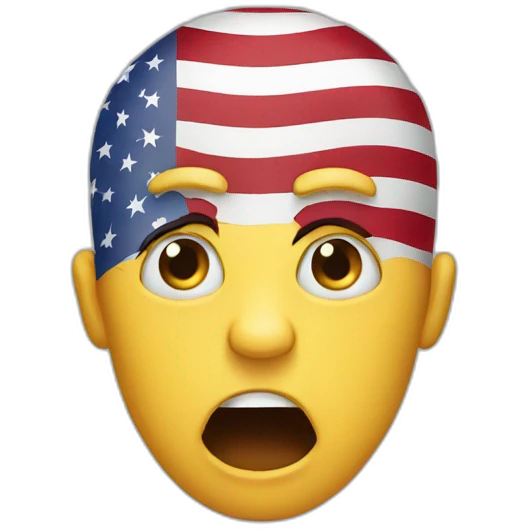 American flag shocked emoji