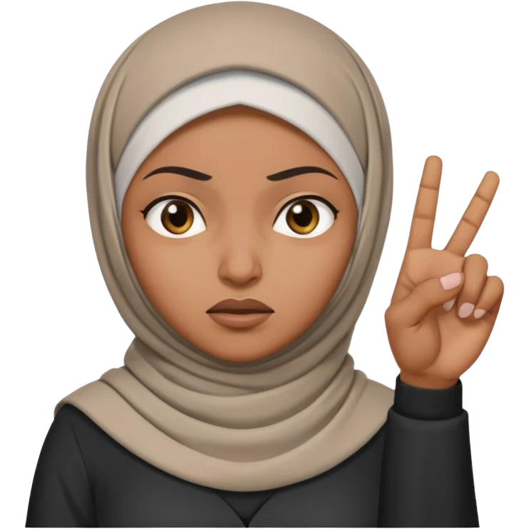 сердитая черная женщина мусульманка по пояс  показывает рукой в право  emoji