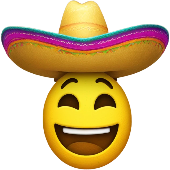 Smiley face with a Mexican sombrero emoji