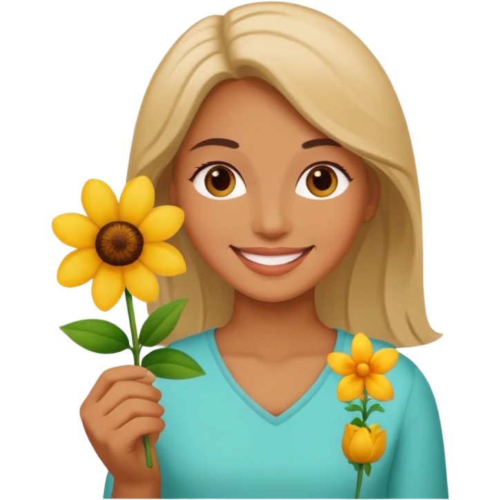 woman holding flower emoji