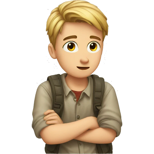 German boy saying no emoji