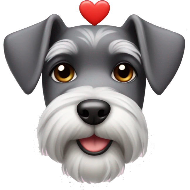 Schnauzer with cute hearts emoji