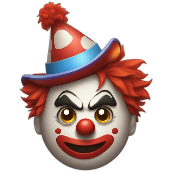 a angry clown with a circo in back of him emoji