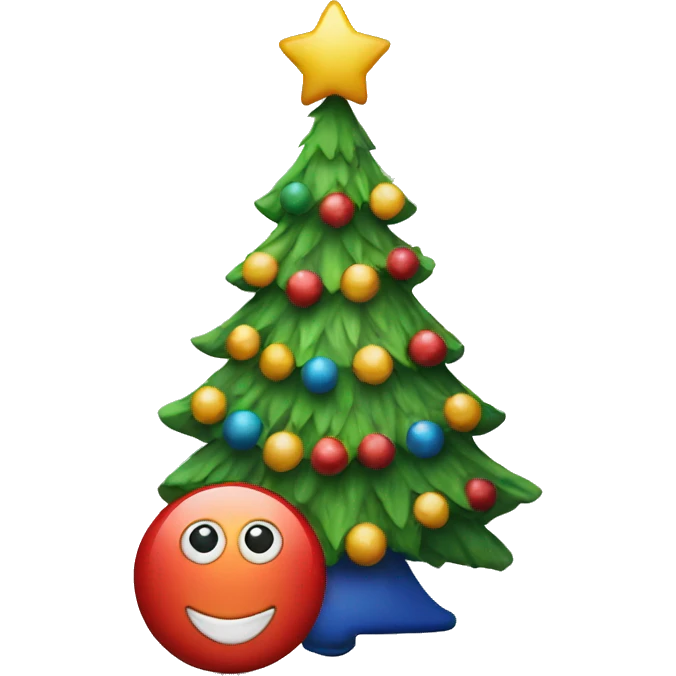 A christmas tree with a clown next to it emoji