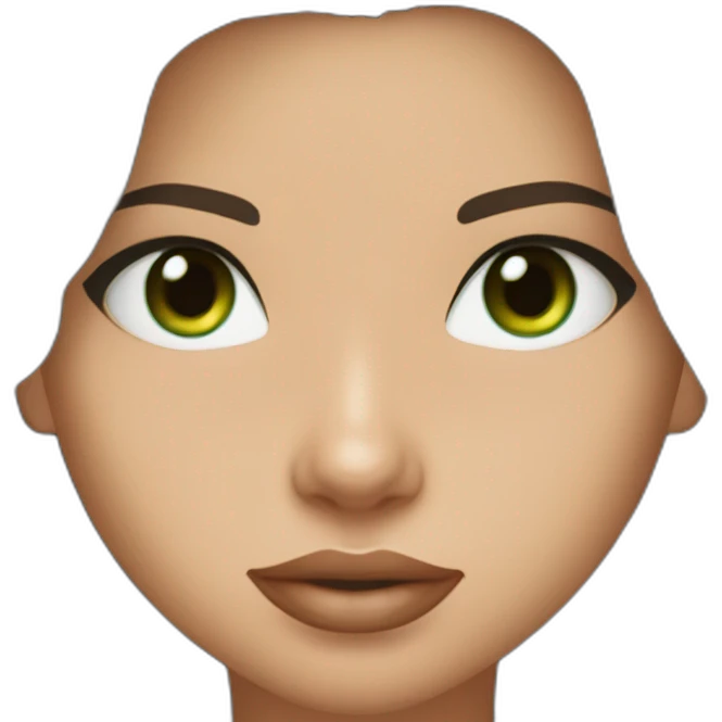 adriana lima green eyes, brown hair, blue shirt emoji