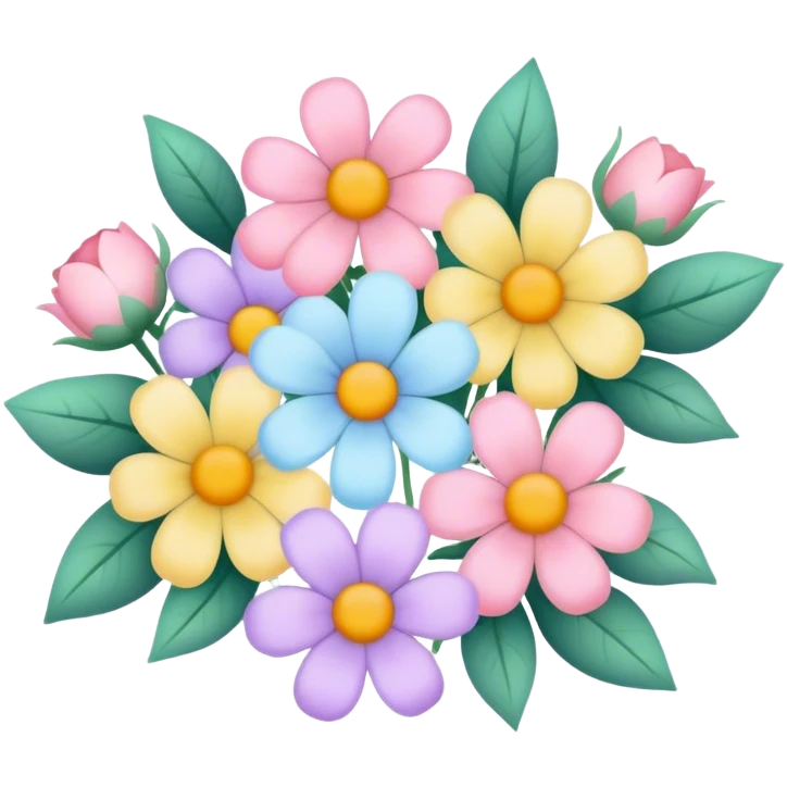 Pastel flowers emoji