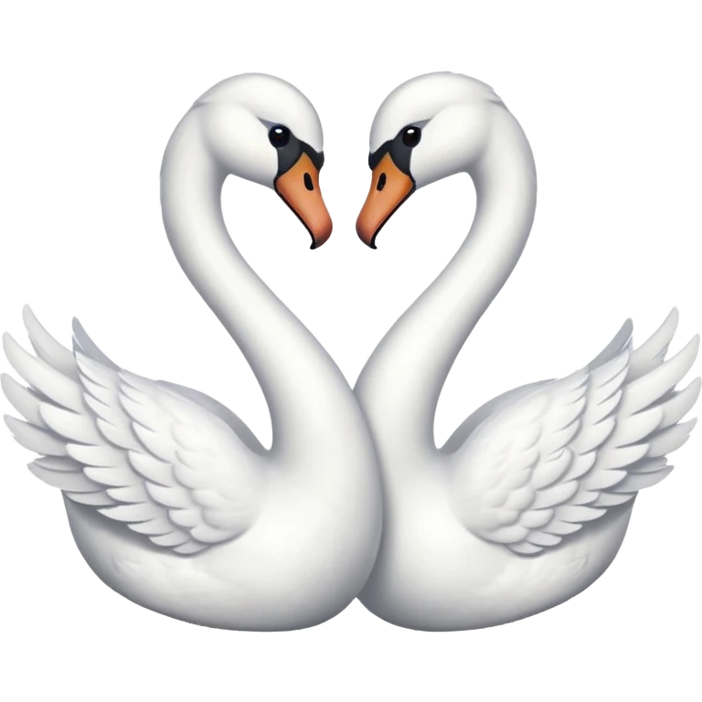 two swans forming a heart with their necks, love theme emoji
