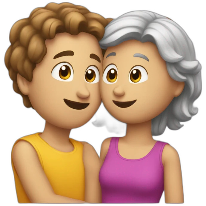 2 personne s’embrassent emoji