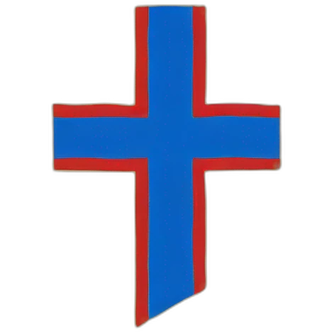 flag emoji with a blue Scandinavian cross with a red outline on a yellow background Ingermanland emoji