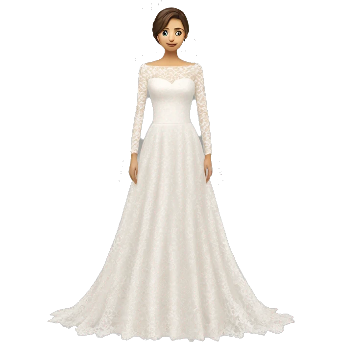 Long sleeve lace wedding dress emoji