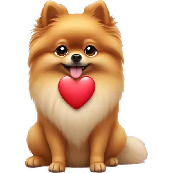 Pomeranian making a heart with his paws emoji