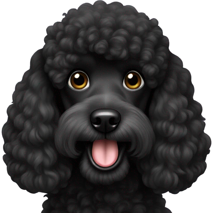 black poodle with stinky mouth emoji